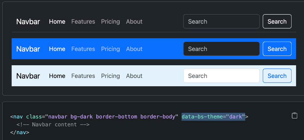 Bootstrap Navbar Color Schemes & Themes