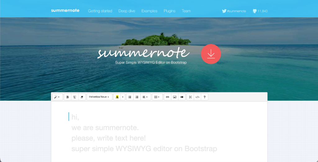 Summernote - Super Simple WYSIWYG Editor
